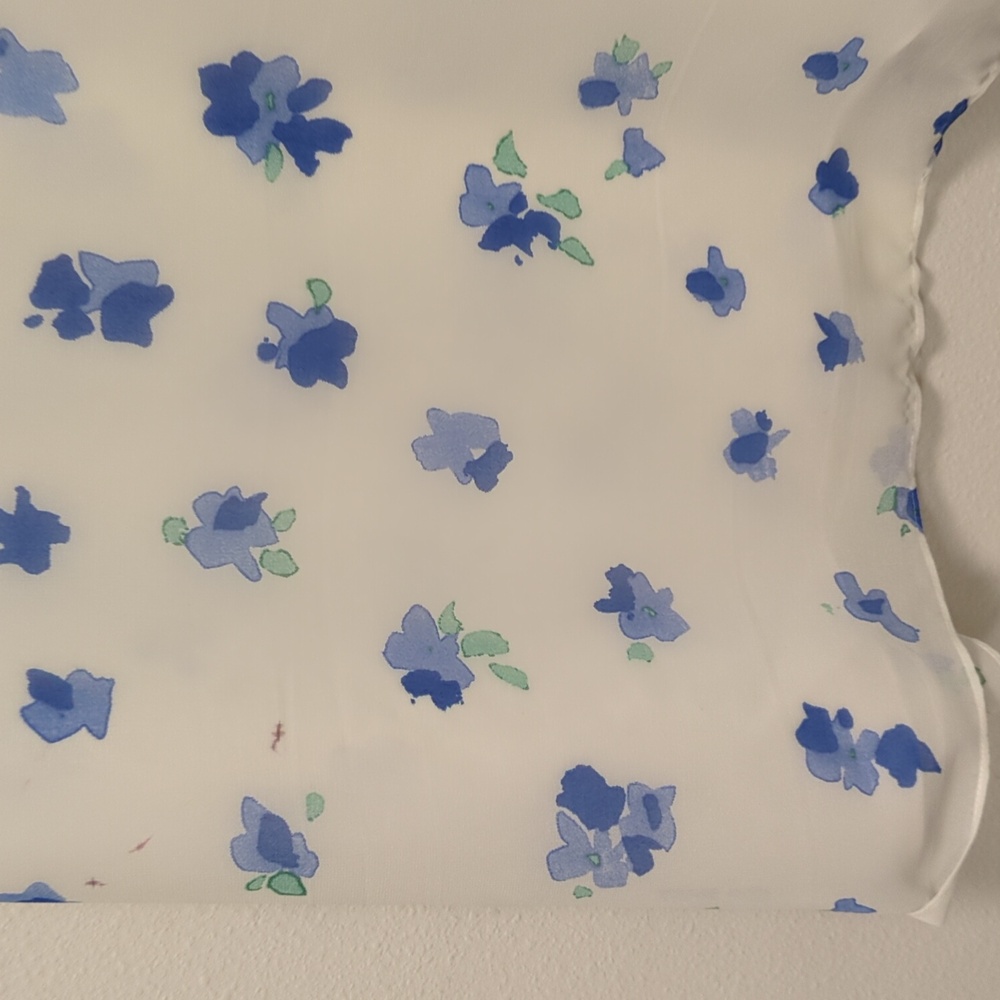 MSSP Max Studio Floral Dress - Elegant White with Blue Accents - Picture 8 of 14